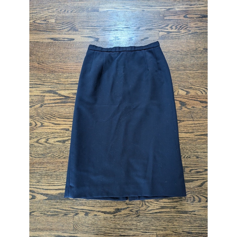 VINTAGE Pendleton Pencil Skirt Women Size 10 Blue Virgin Wool Straight Midi USA